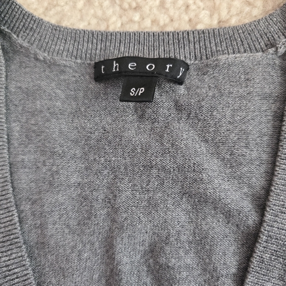 Theory Gray Women's Cardigan Sweater - Picture 6 of 9